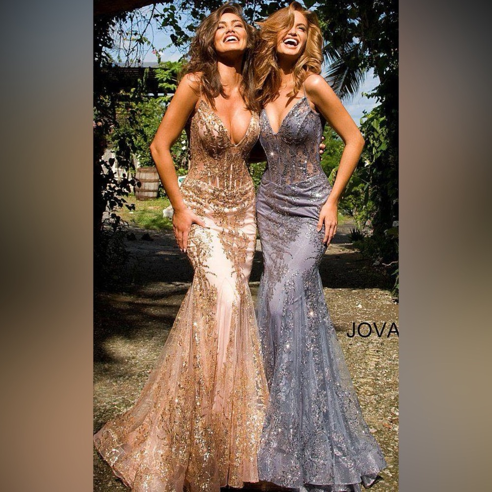 Jovani 3675 Corset Top Sequin Dress